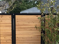<b>6 foot high Melange Aluminum Frame with Horizontal Cedar Board Privacy Fence and Gate</b>